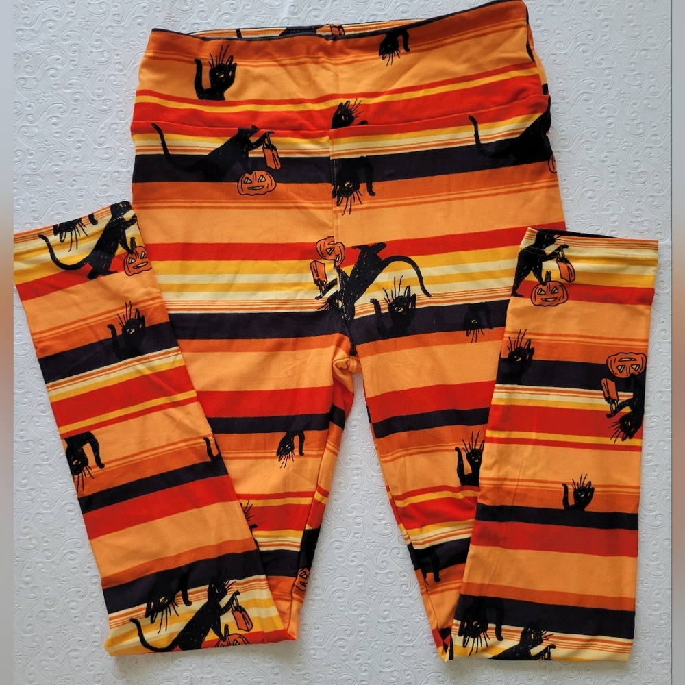 LuLaRoe leggings Halloween cats & pumpkins